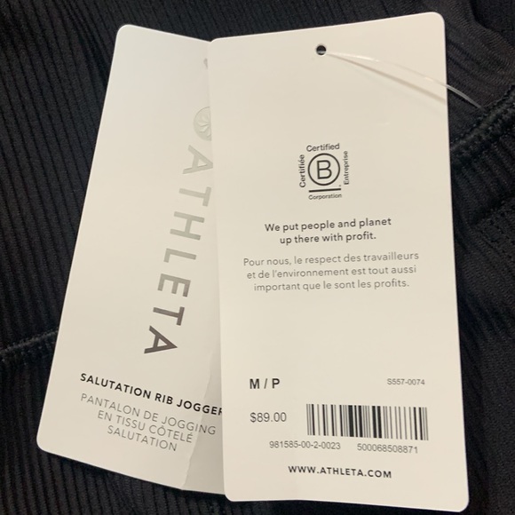 ATHLETA Salutation Rib Jogger Black NWT - Picture 4 of 4